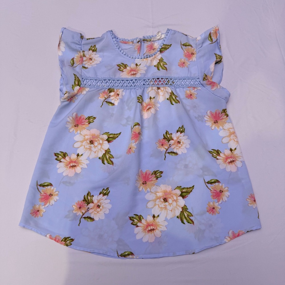Girls Flowery Dress Shirt